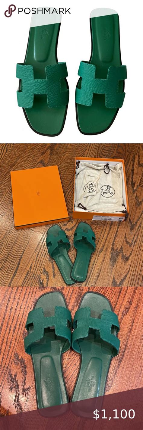 hermes vert emeraude oran|Hermes oran sandals size guide.